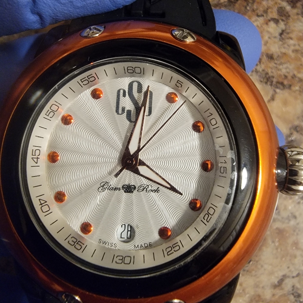 Glam Rock Water Resistant 100 Meters‎ Wristwatch w/ Adjustable Buckle Band